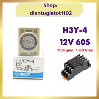 Rơ le 12V 60 giây, Relay thời Gian 12V 60S, H3Y-4, timer, relay omron