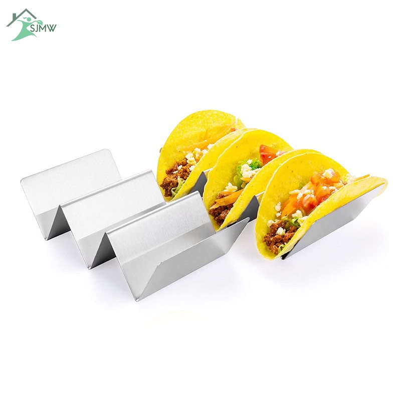 Khay Nướng Bánh Taco Bằng Thép Không Gỉ Có Tay Cầm Tiện Lợi