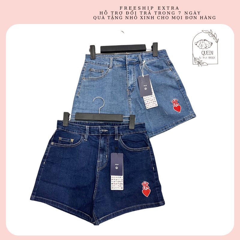 Quần short MLB jean full tag chuẩn hình thật