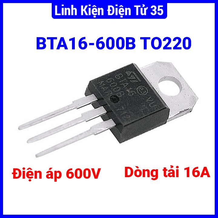 Linh kiện IC BTA16-600B điện áp 600V dòng 16A kiểu chân TO-220