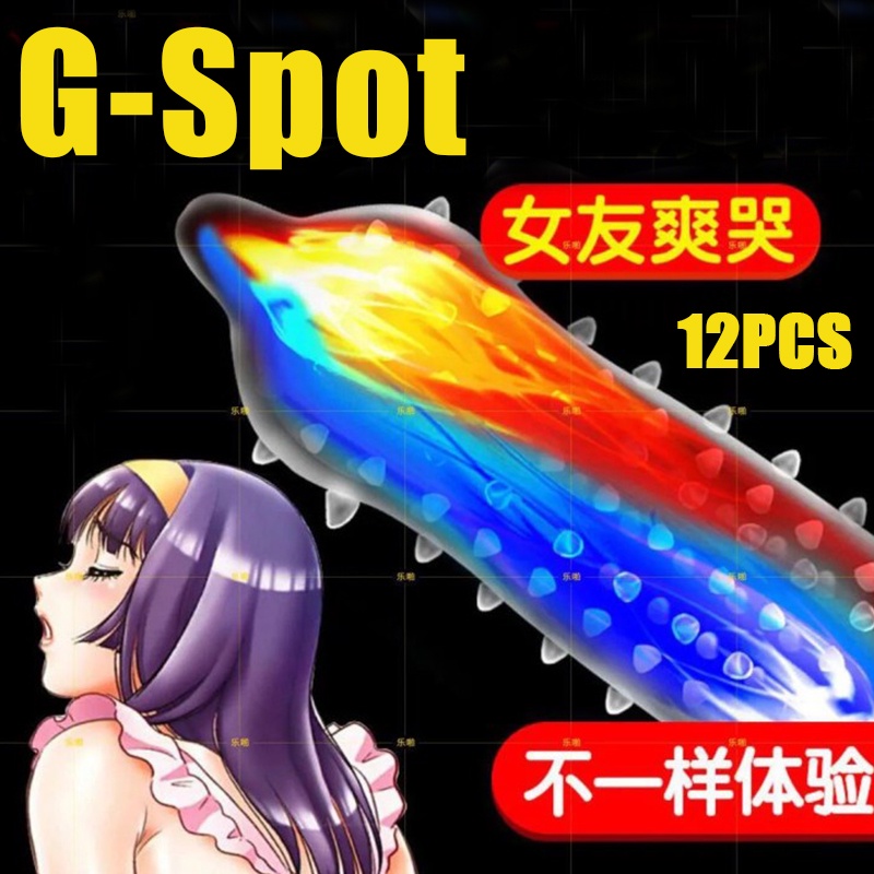 Bao cao su nam 12pcs g-spot cho các hạt lớn, bao cao su cảm giác cháy và băng