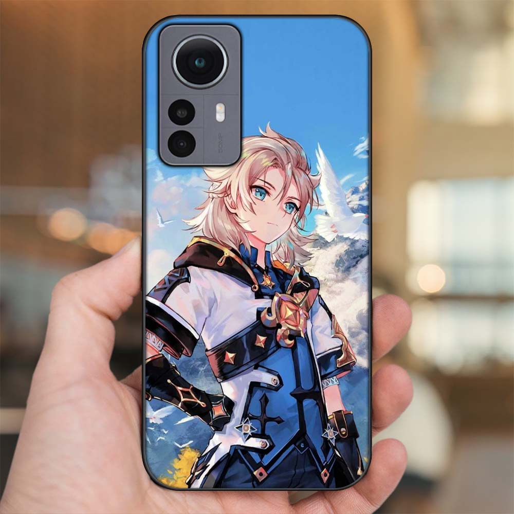 Ốp lưng Xiaomi 12 Pro 5G viền đen in hình Albedo Genshin Impact