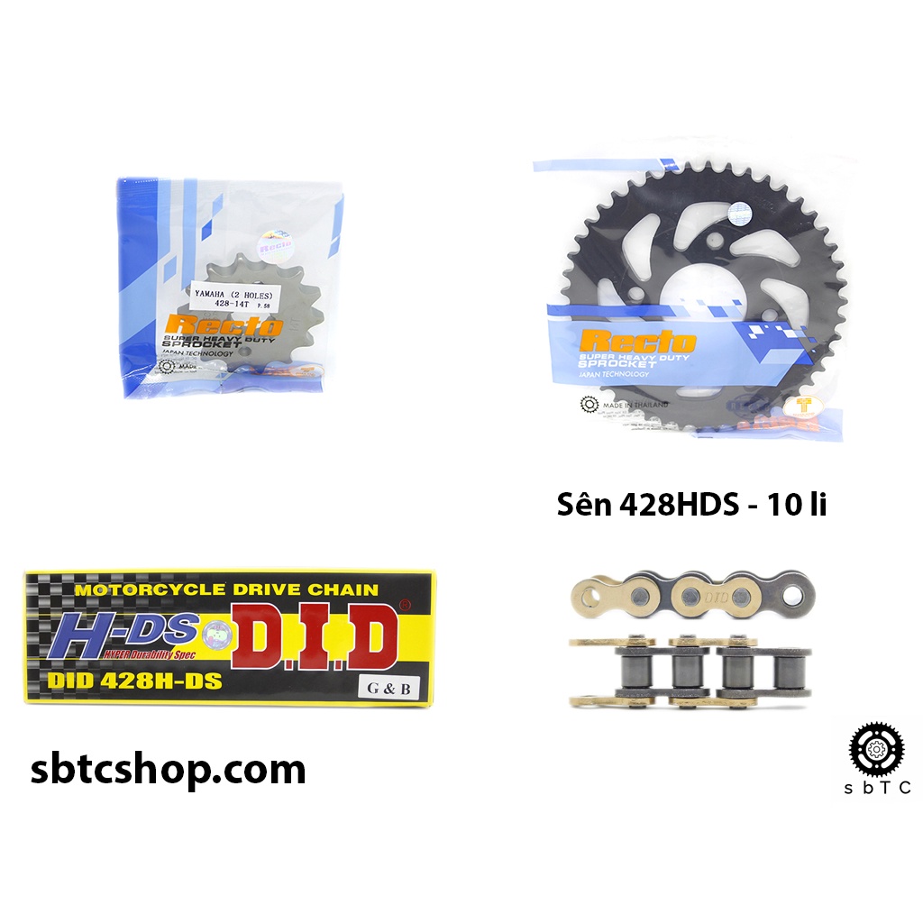 NSD Nhông dĩa RECTO sên DID vàng đen 10 li ly Brixton chính hãng Thái Lan