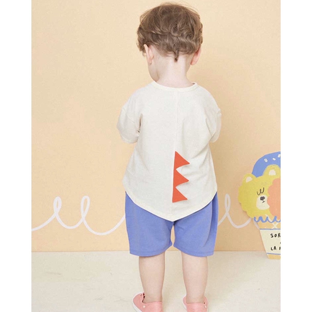 Bộ cotton hè lưng khủng long 3D cho bé trai BMO001