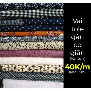Vải tole - vải tôn co giãn nhẹ hoa văn đẹp 40K/m