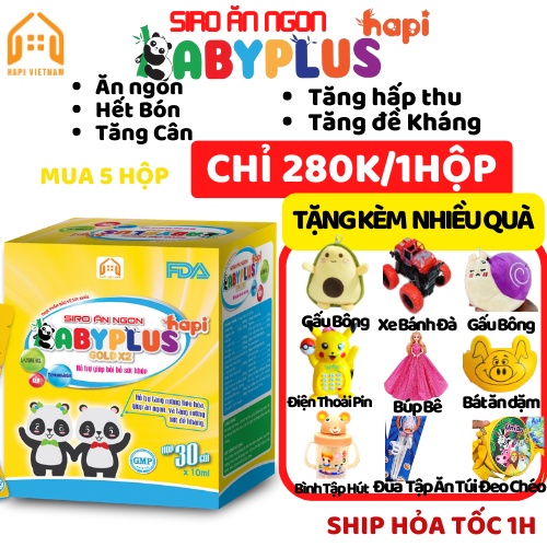 Siro Ăn Ngon Babyplus Chính Hãng - giúp bé hết biếng ăn, Ăn Ngon Ngủ,Tăng Cân,tăng đề kháng giảm táo bón,