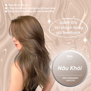 (Tặng Bodymist) Nhuộm tóc màu nâu khói tối không tẩy tặng trợ nhuộm, găng tay