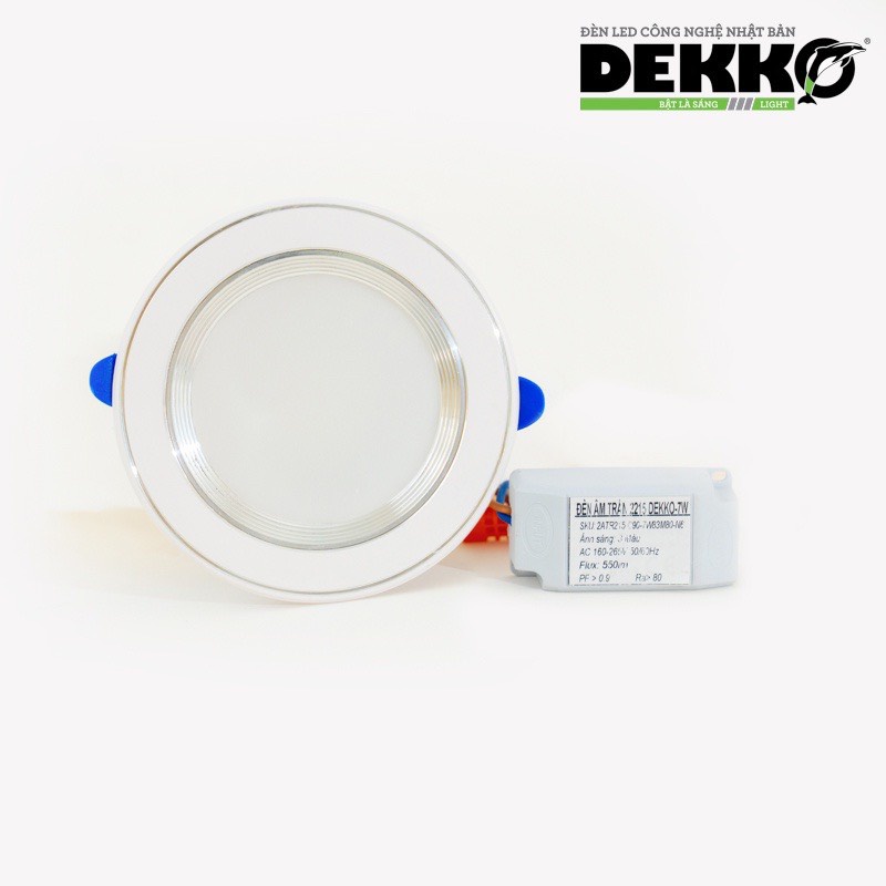 Đèn led âm trần 2215 1 màu và 3 màu Dekko bảo hành 2 năm