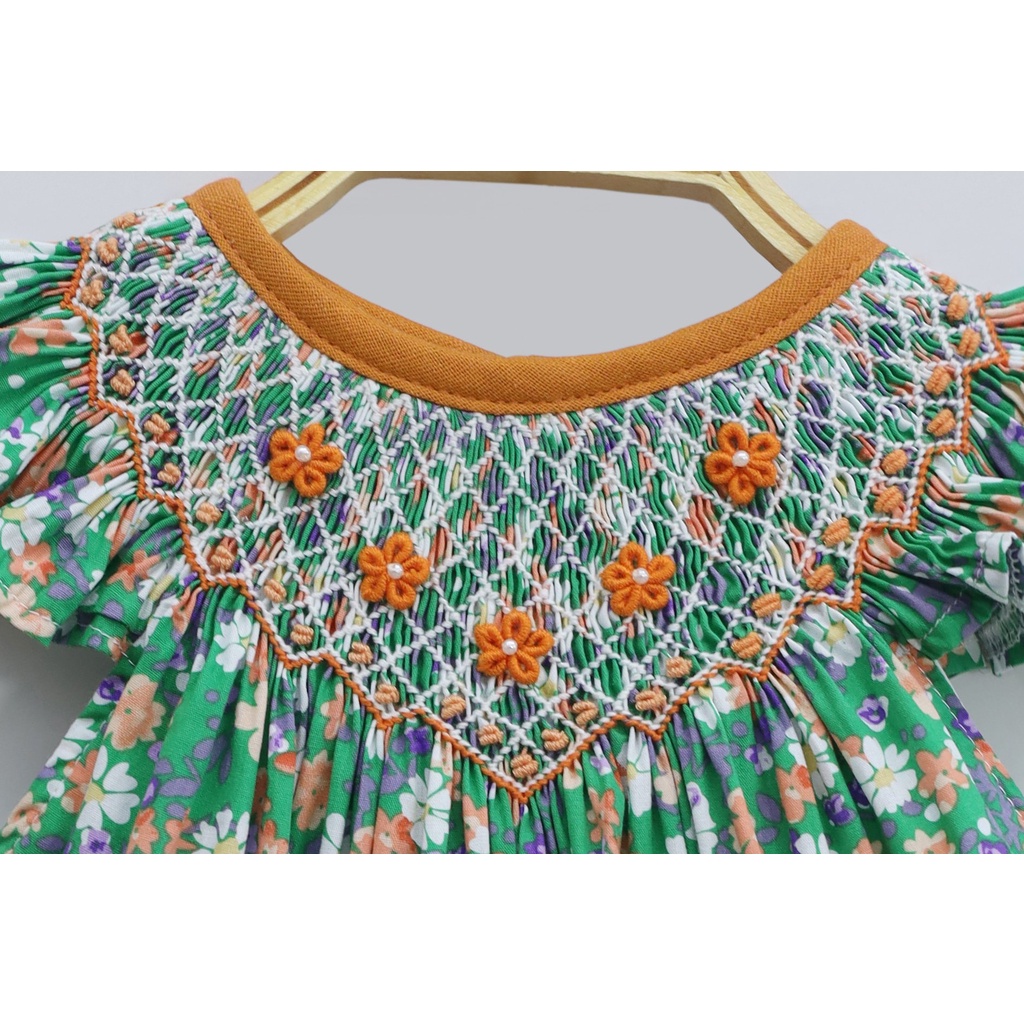 ĐẦM SMOCK HOA XANH NHÍ