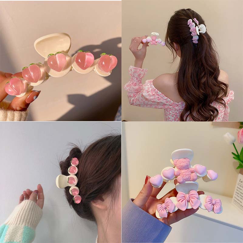 Kẹp Tóc Hình Hoa / Gấu Dễ Thương Phong Cách Hàn Quốc Cho Nữ