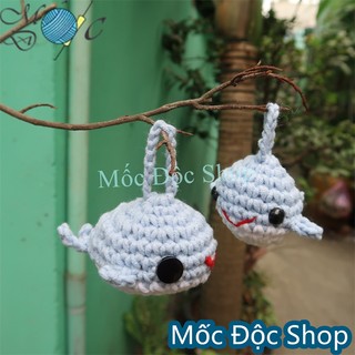 [Có sẵn]Móc khóa len handmade cá voi (nhiều màu)