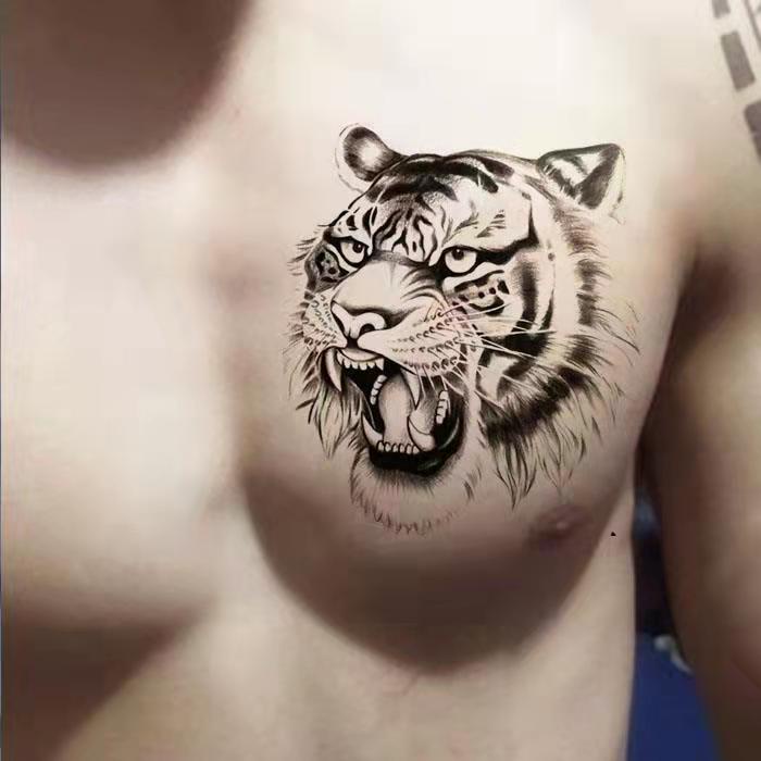 Hình Xăm Dán Tạm Thời Chống Nước Chống Mồ Hôi Lâu Trôi Hình Đầu Hổ Cho Nam Và Nữ