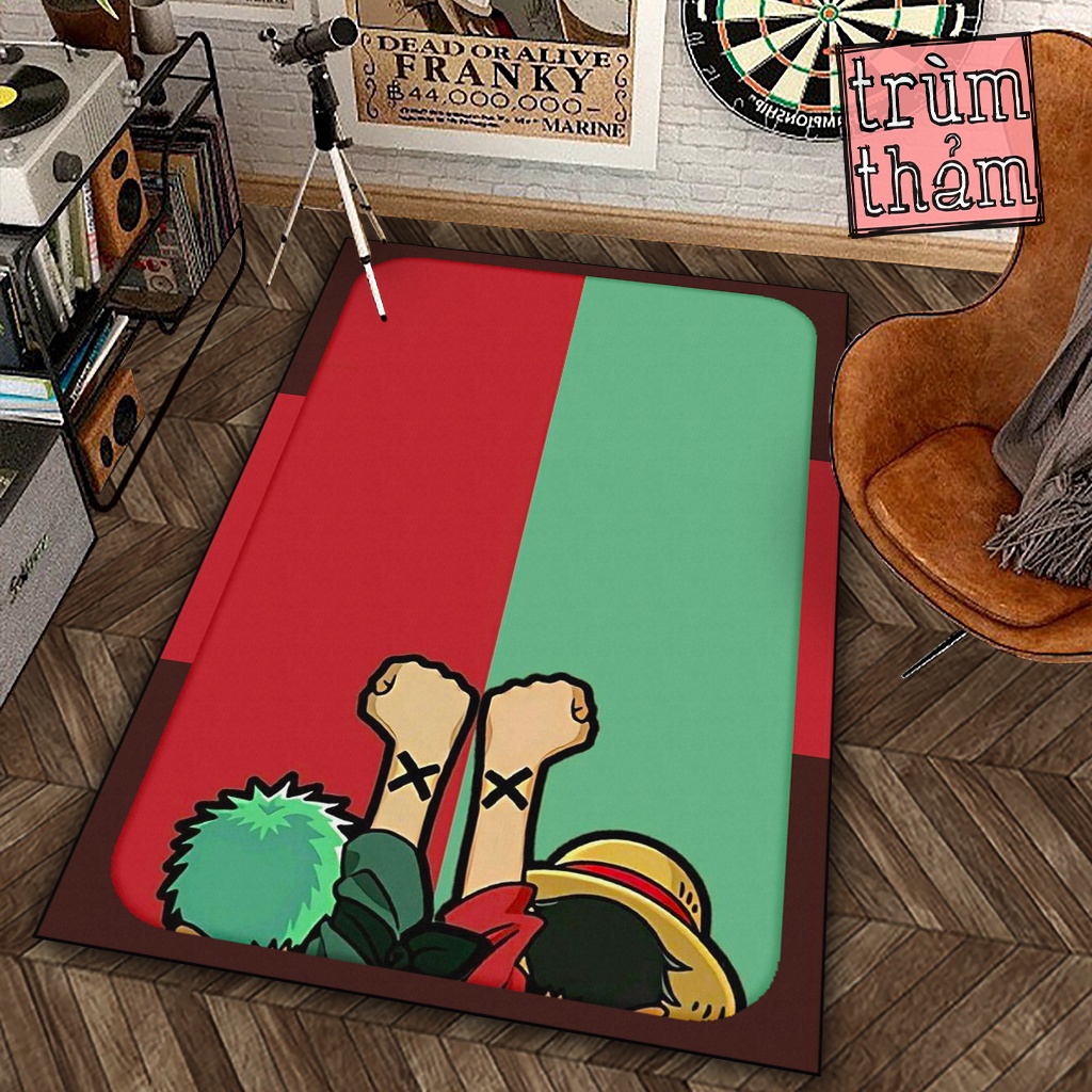 Thảm Trang Trí One Piece Luffy và Zoro hải tặc anime manga Decor Góc Học Tập Làm Việc Phòng Ngủ Phòng Khách Văn Phòng