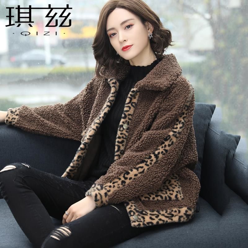 Áo Khoác Lông Cừu Giả Dày Dặn Dáng Rộng In Họa Tiết Da Báo Thời Trang Hàn Quốc Cho Nữ Phiên Bản Hàn Quốc Trong 15 Ngày