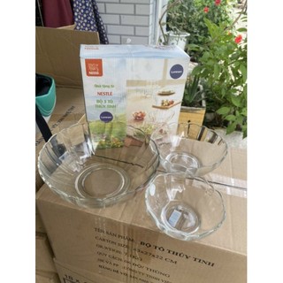 Set 3 món tô,chén thủy tinh Luminarc (Quà tặng Nestle)