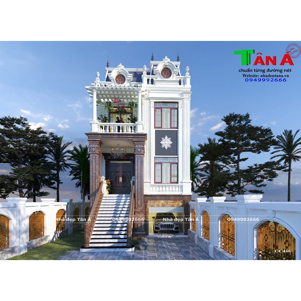 Thiết Kế Nhà Đẹp 1 Hầm 2 Lầu Tân Cổ Tại Bình Dương