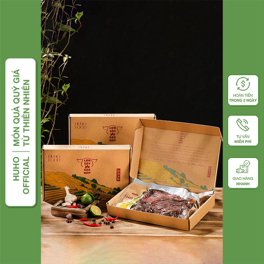 Thịt lợn gác bếp Huyền Huho Food chuẩn vị Tây Bắc gói 500g DA01