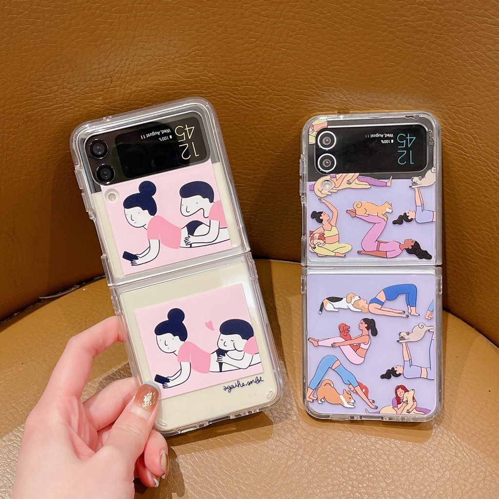 Ốp Điện Thoại Cứng Trong Suốt Họa Tiết Hoạt Hình Thời Trang Cho Samsung Galaxy Z Flip 3 5G Z Flip 4