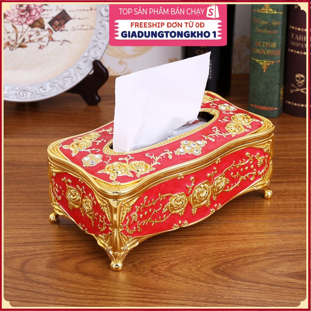 PVN40583 Hộp Đựng Khăn Giấy Để Bàn Phong Cách Châu Âu Sang Trọng Giá Rẻ