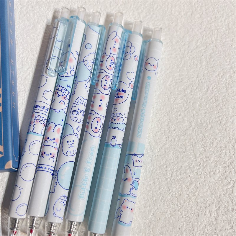 Bút Gel Mực Đen 0.5mm Moka Hoạ Tiết Thỏ Trắng Siêu Xinh