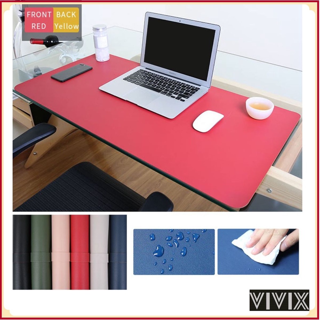 Miếng Thảm Da Lót Chuột, Bàn Phím Deskpad 2 Mặt Bo Viền Mềm Mịn Chống Nước