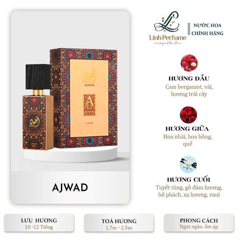 Nước hoa Nữ Ajwad Lattafa 60ml