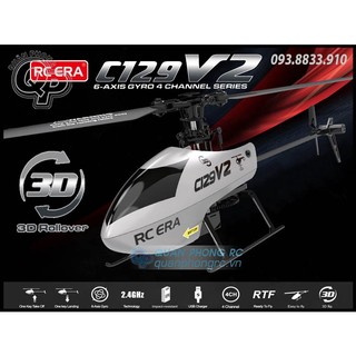 Máy bay trực thăng c129 v2 4ch 6 axis gyro flybarless 2.4ghz rc helicopter with 3d rollover rtf