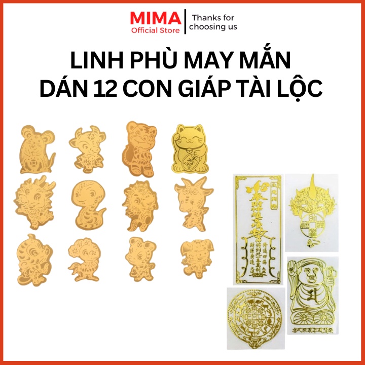 Miếng dán điện thoại 12 con giáp, Linh phù dán điện thoại mang lại tài lộc may mắn, dán tài lộc 12 con giáp