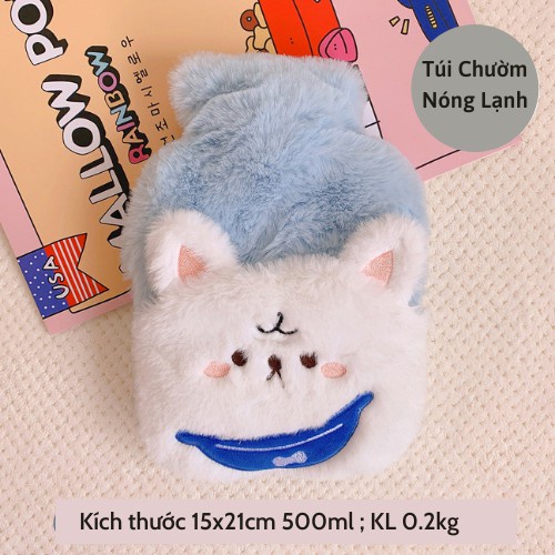 Túi Chườm Nước Nóng Làm Ấm Dạng Nén Họa Tiết Hoạt Hình Dễ Thương