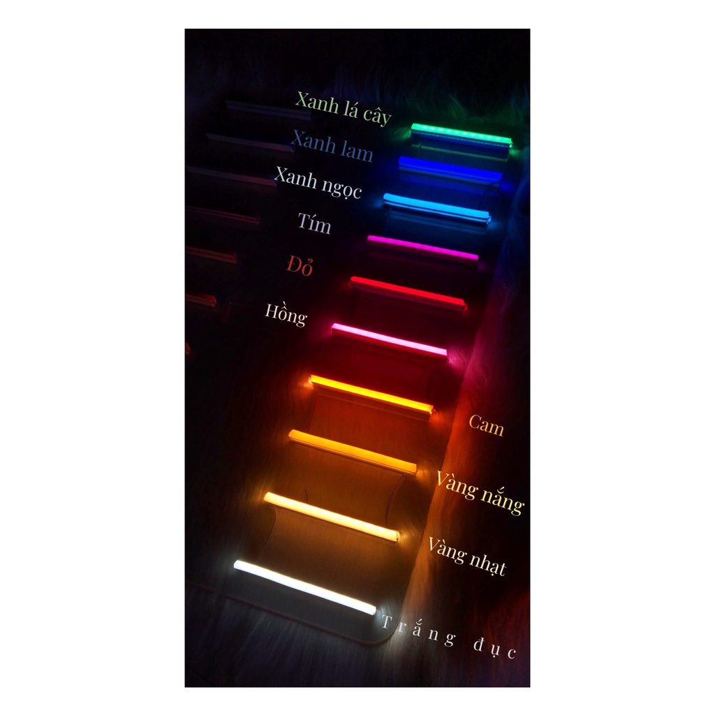 Đèn led neon HAPPY NEW YEAR Neonchill97 18 x 85 cm màu vàng nắng trang trí tất niên cuối năm