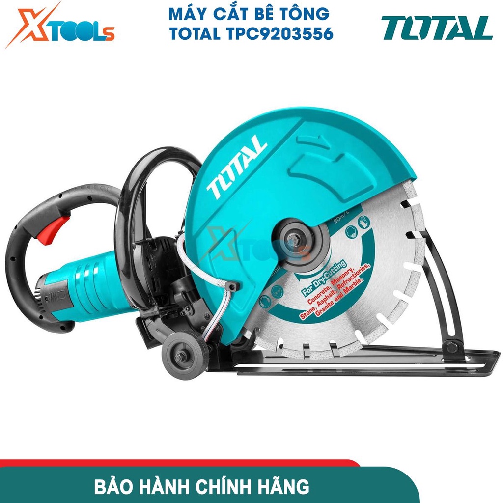 Máy cưa cắt bê tông nhựa đường TOTAL TPC9203556 2800W 4800rpm. Chiều sâu cắt tối đa 120mm Thích hợp để cắt bê tông, đá