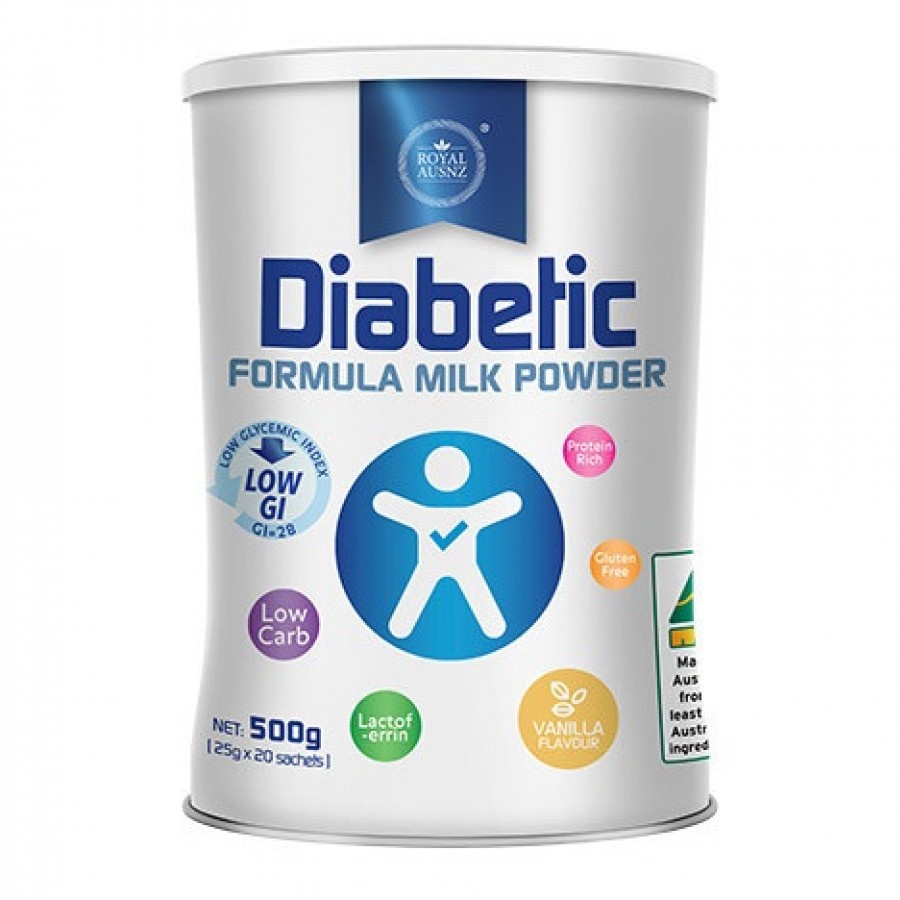 Sữa Bột Hoàng Gia Úc Dành Riêng Cho Người Tiểu Đường Royal Ausnz Diabetic Formula Milk Powder - Hộp 500g