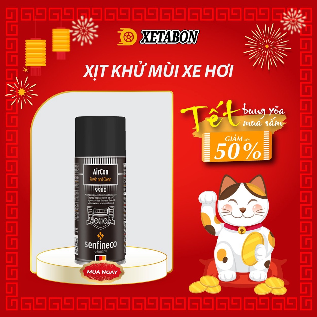 Chai Xịt Khử Mùi & Khử Trùng Không Gian Nội Thất Nhập Khẩu Từ Đức Senfineco 9980 AirCon Fresh And Clean