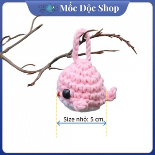 [Có sẵn]Móc khóa len handmade cá voi (nhiều màu)