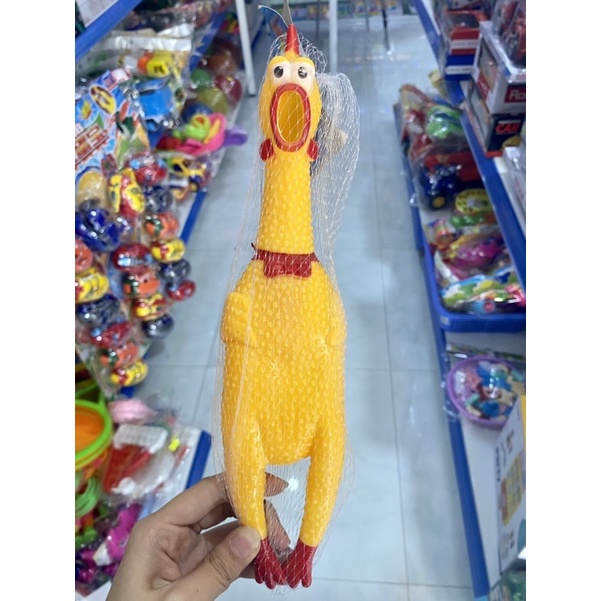 Đồ Chơi Con Gà Cao Su Bóp Kêu Xả Stress
