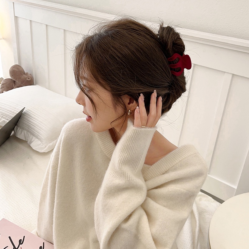 Kẹp Tóc Hình Cá Mập / Quả Bí Ngô Cỡ Nhỏ Chống Rối Tiện Dụng Cho Nữ