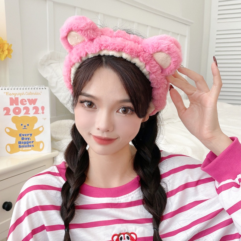 Băng Đô Cài Tóc Hình Gấu / Dâu Tây Dễ Thương Thời Trang Thu Đông Cho Nữ
