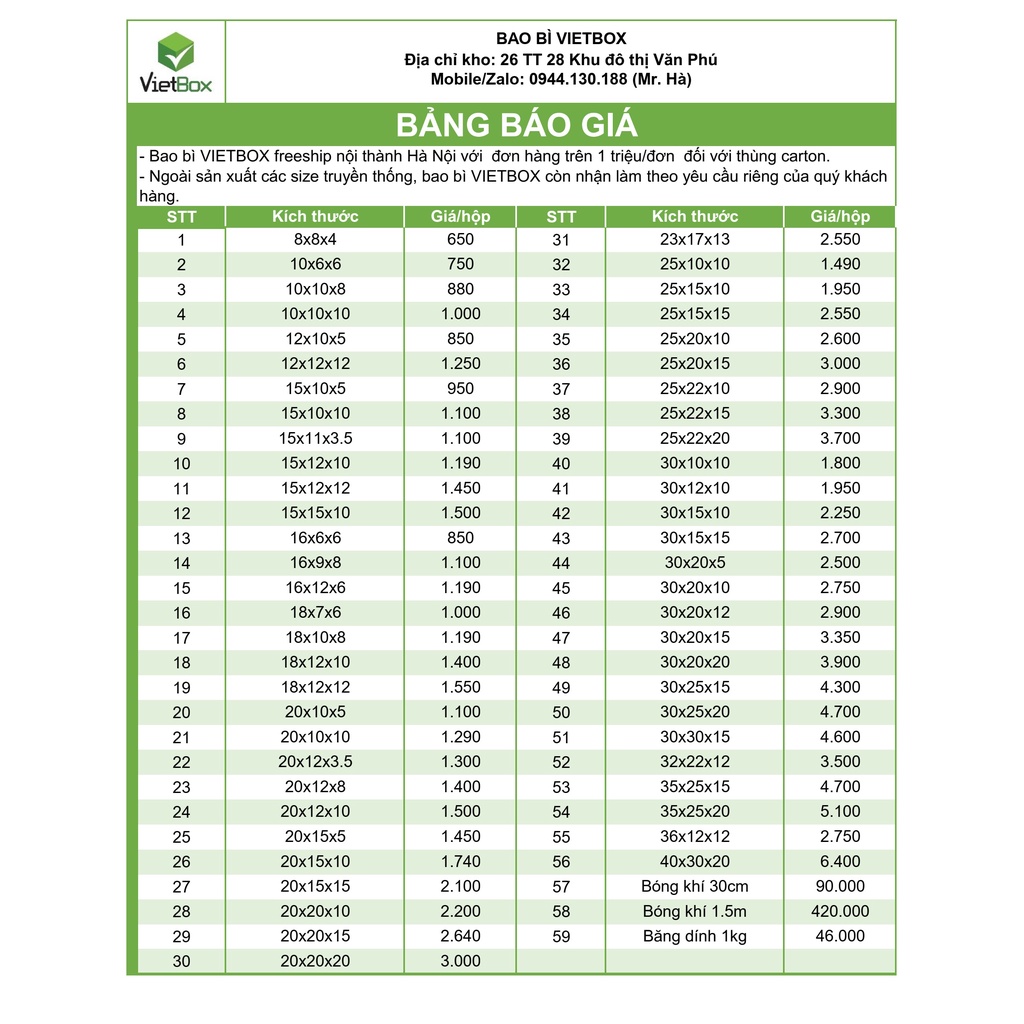 Combo 20 hộp carton 35x25x20
