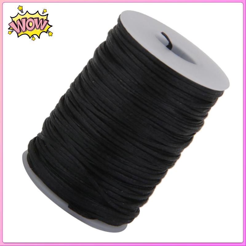 Cuộn Chỉ Sáp Dẹp Màu Đen 76 Yard Dài 1.2mm Chuyên Dụng May Vá Thủ Công