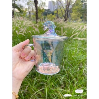 Có sẵn - cốc thuỷ tinh Flower knows kỳ lân thú một sừng Unicorn hologram