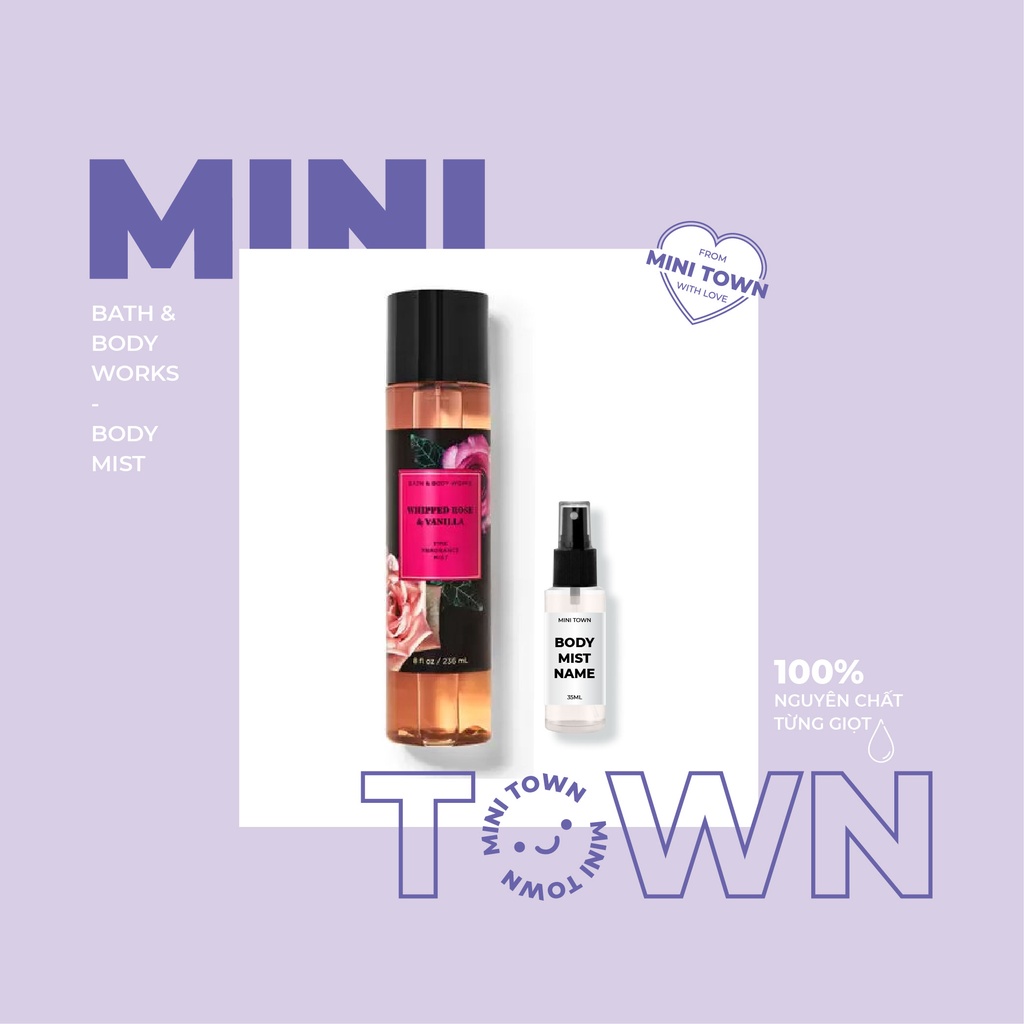 WHIPPED ROSE AND VANILLA - Xịt Thơm Lưu Hương Toàn Thân Bath & Body Works Fine Fragrance Mist