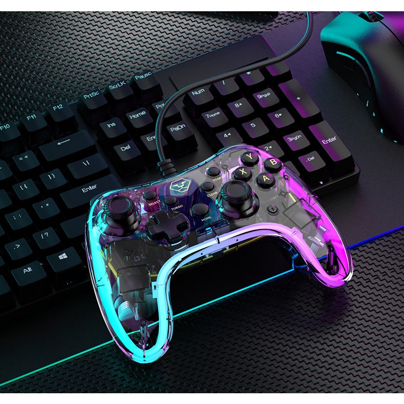 Tay Cầm Chơi Game Có Dây Trong Suốt 1.8M Cho Switch / PC / TV