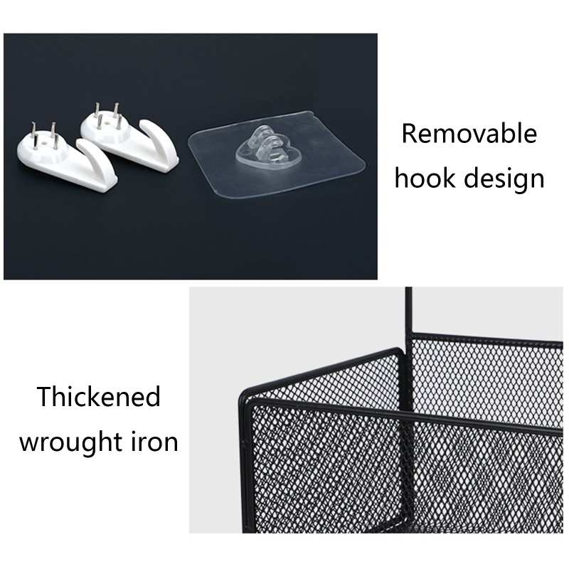 Giỏ Đựng Vật Dụng Bằng Kim Loại Gắn Tường Sắp Xếp Gọn Gàng Cho Nhà Bếp Nhà Tắm