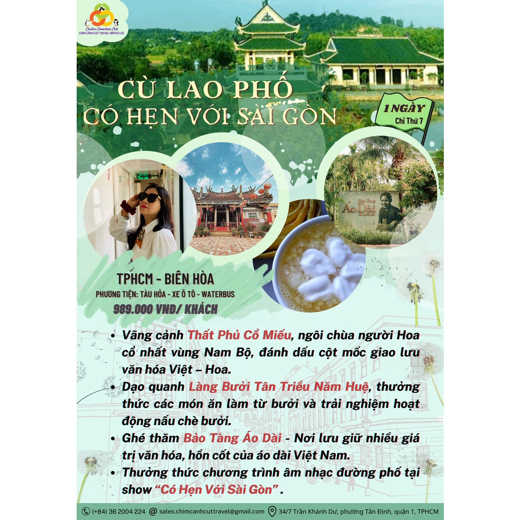 chương trình du lịch "Cù Lao Phố Có Hẹn Với Sài Gòn" - Chim Cánh Cụt Travel JSC