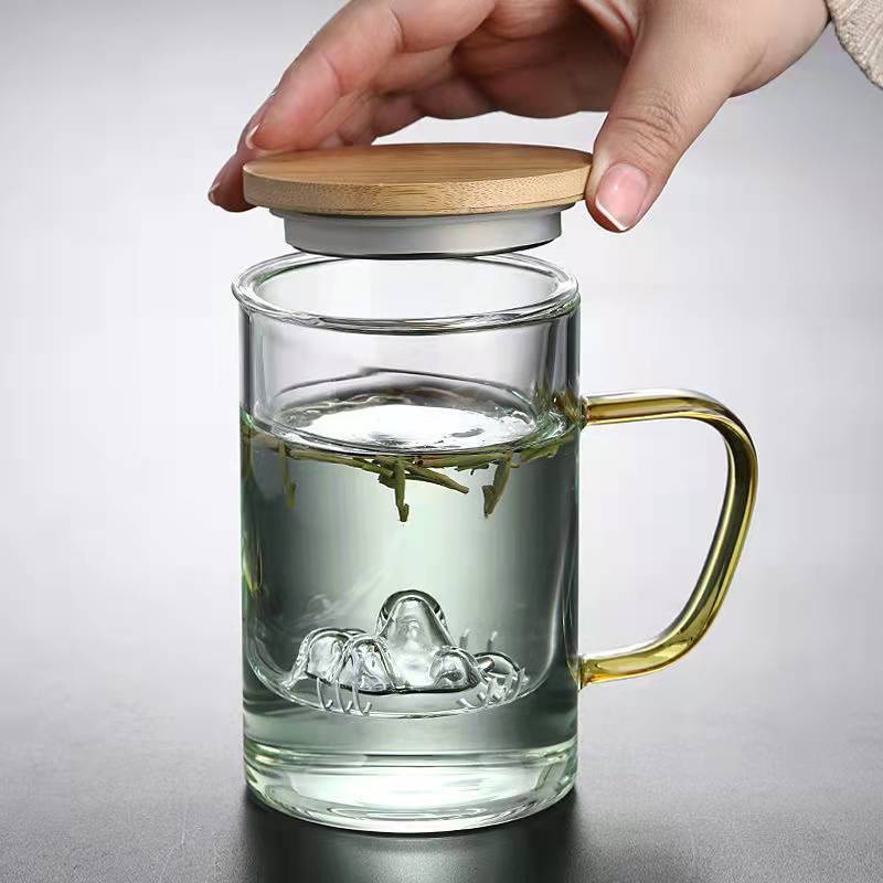 Tea Water Separation Tea Glass Bottle Office Filter Water Cup with Cover Large Capacity Strainer Tea