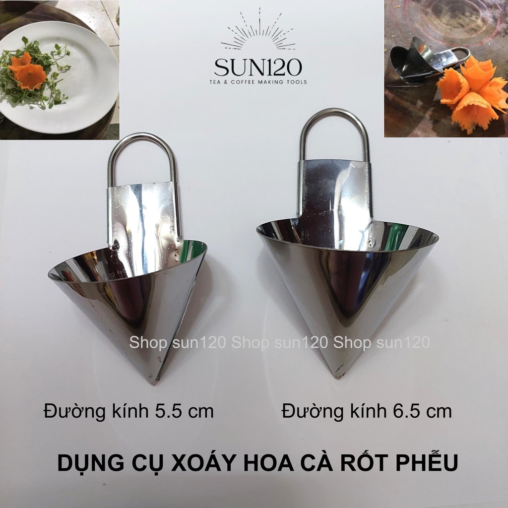 Xoáy hoa cà rốt inox phễu sắc bén chuyên nghiệp giá rẻ tiện lợi cho nh