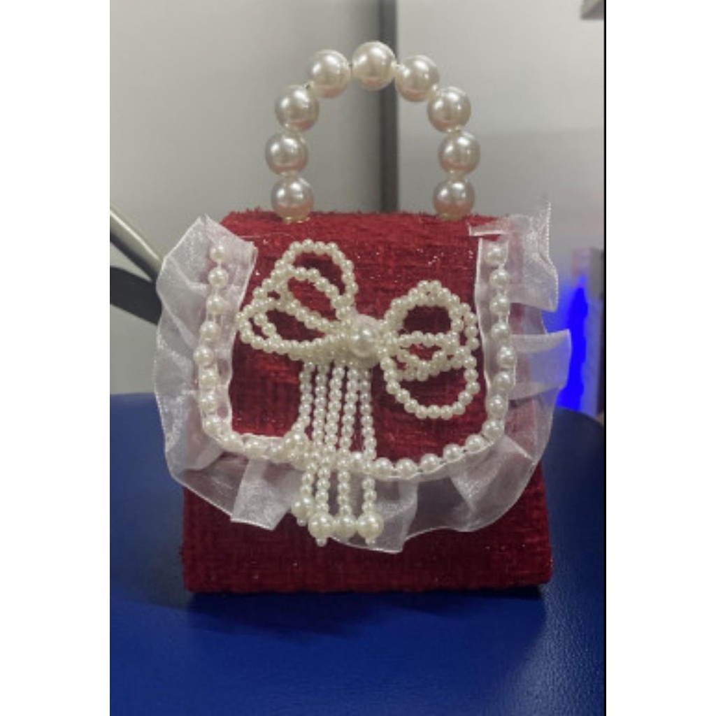 PVN57263 Túi Dạ Quai Ngọc Màu Đỏ Cho Bé Siêu Dễ Thương