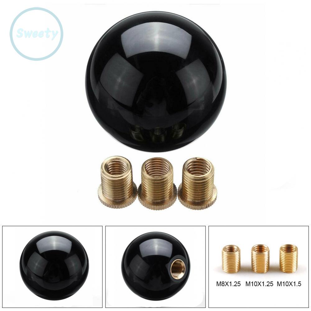 【SWTDRM】Car Universal 1pc Black Round Ball Gear Shift Knob Stick Shifter-Lever-Adapter-【Sweetdream】