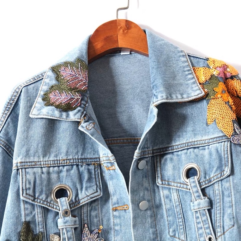 Denim jacket thêu hoạ tiết