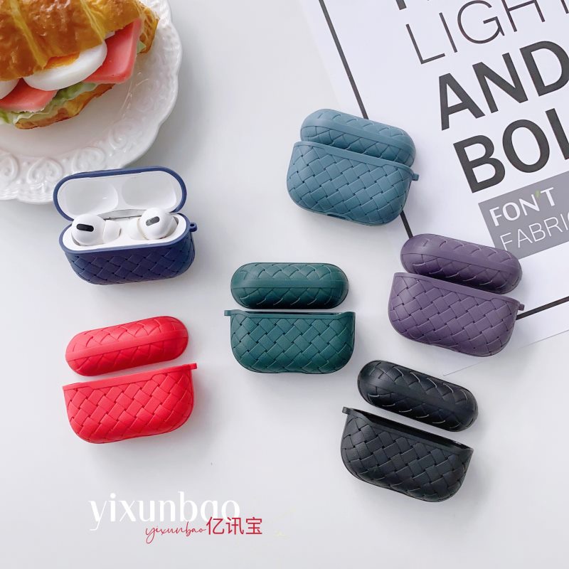 Vỏ Bảo Vệ Hộp Đựng Tai Nghe AirPods 1 / 2 / 3 Pro Kết Nối Bluetooth Mềm Kiểu Dệt Màu Tím